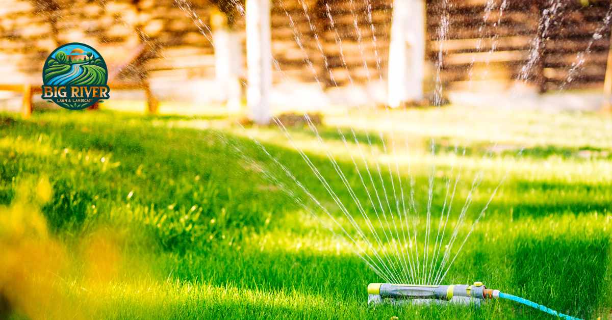 watering lawn big river lawn